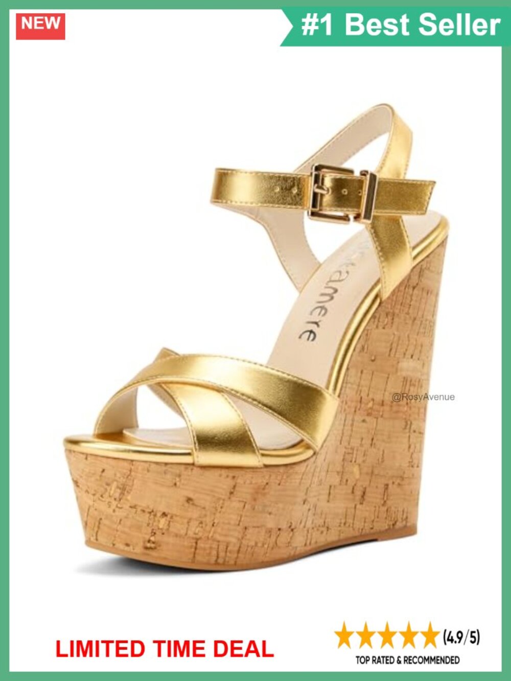 Womens High Heel Platform Wedge Sandals Slingback Ankle Strap Open Toe